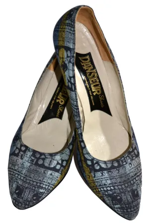 1950's Batik Style Danseur Vintage Shoes Expressly for Delman 8M