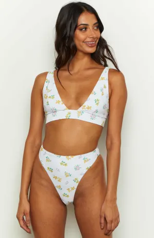 9.0 Swim Byron White Floral Bikini Top