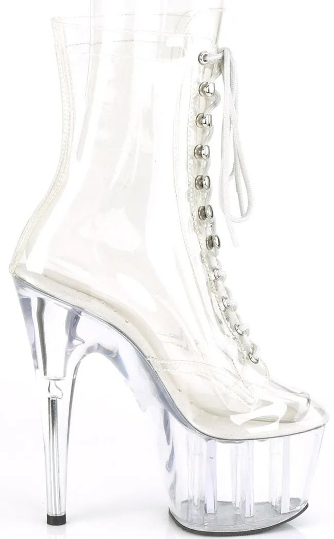 ADORE-1020C Clear Platform Ankle Boots