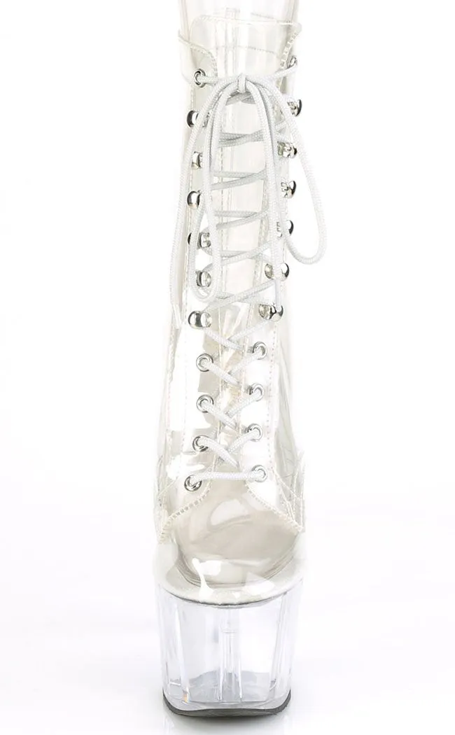 ADORE-1020C Clear Platform Ankle Boots