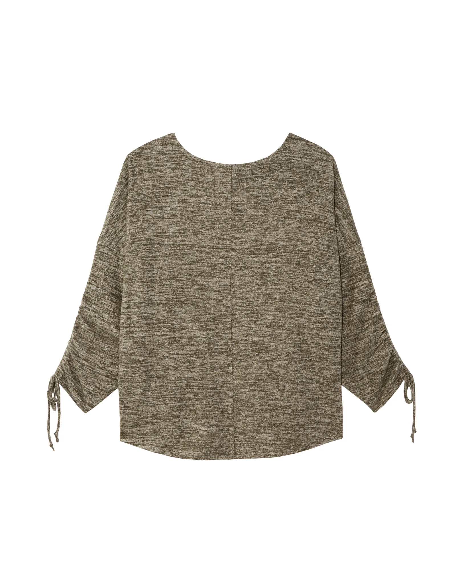 Alfie Sweater Knit Top With Tie Sleeves | Olive Green / Light Green