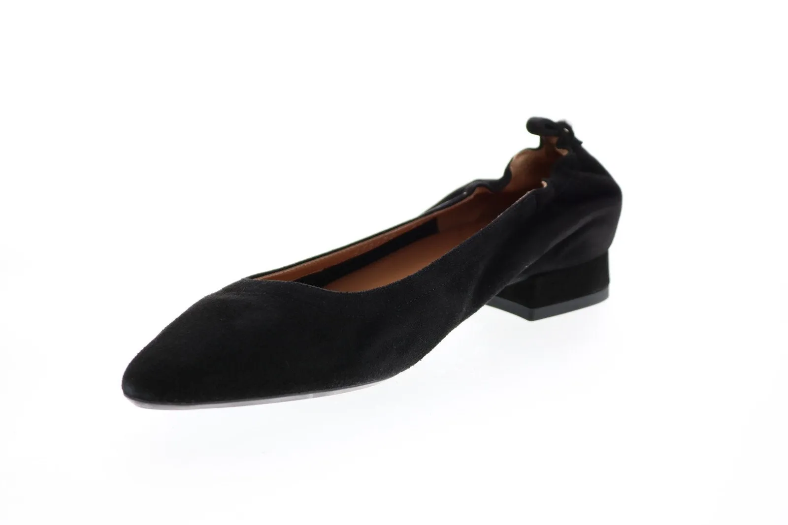 Aquatalia Pilara Dress Suede 34L2387-BLK Womens Black Suede Flats Ballet Shoes