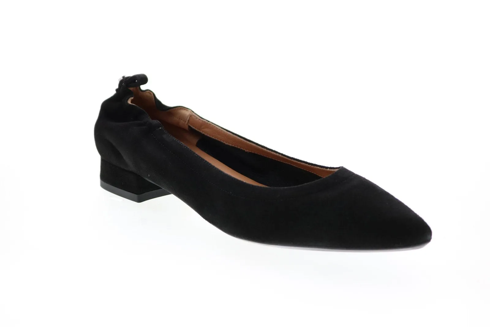 Aquatalia Pilara Dress Suede 34L2387-BLK Womens Black Suede Flats Ballet Shoes