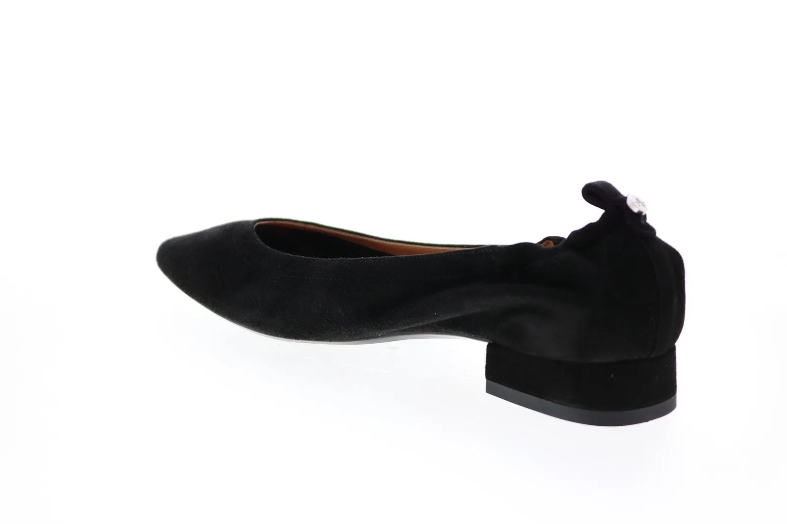 Aquatalia Pilara Dress Suede 34L2387-BLK Womens Black Suede Flats Ballet Shoes