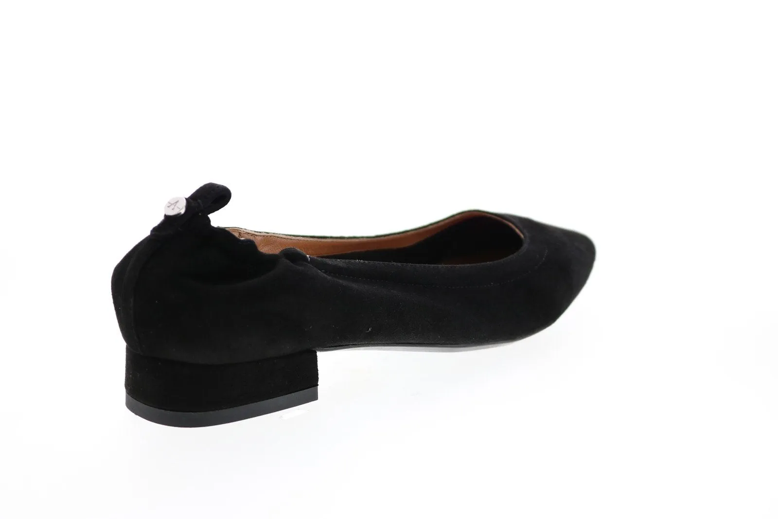 Aquatalia Pilara Dress Suede 34L2387-BLK Womens Black Suede Flats Ballet Shoes