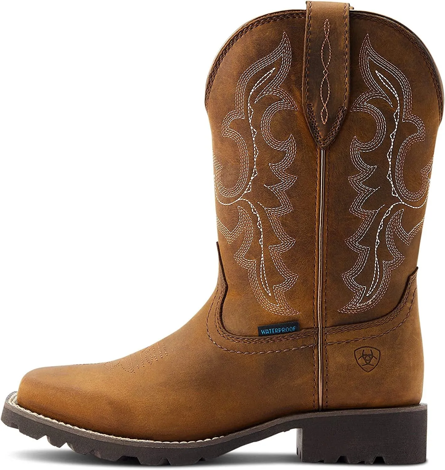 Ariat Women's Unbridled Rancher Waterproof Western Boot, Oily Distressed Tan