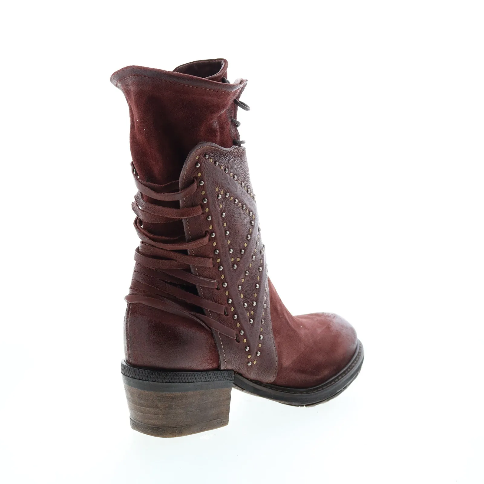 A.S.98 Callhoun A22208-101 Womens Burgundy Leather Casual Dress Boots