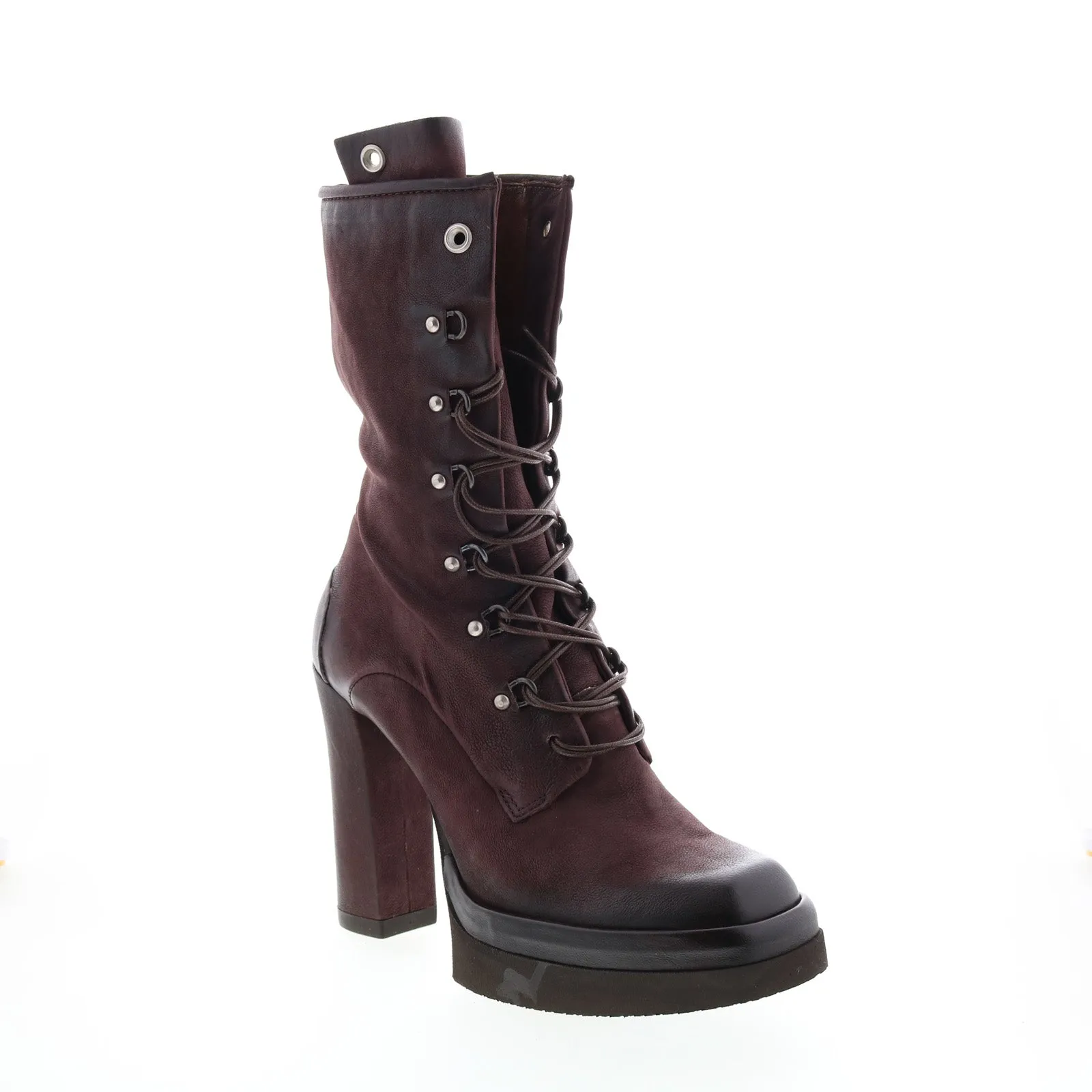 A.S.98 Vivienne A53205-302 Womens Burgundy Leather Casual Dress Boots