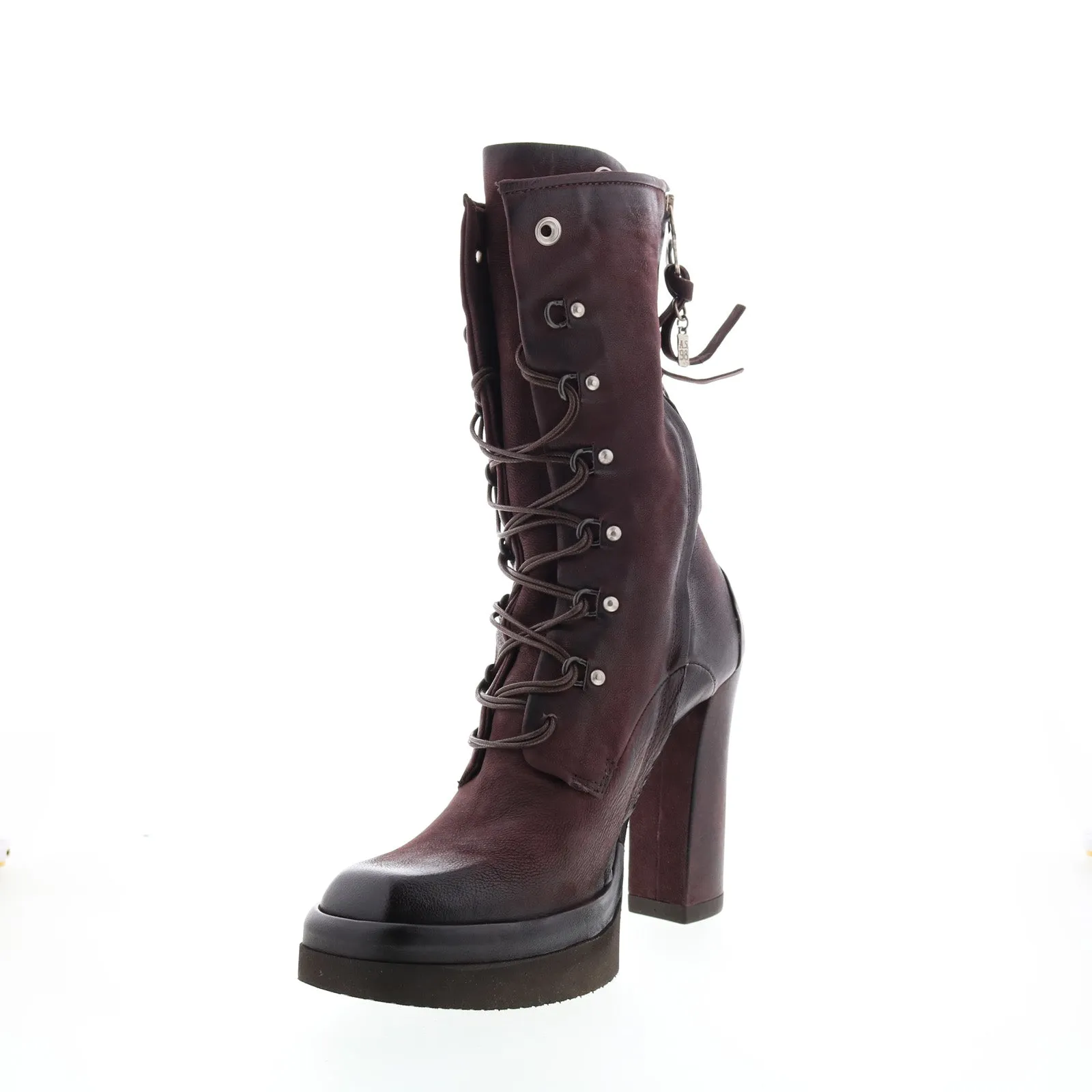 A.S.98 Vivienne A53205-302 Womens Burgundy Leather Casual Dress Boots