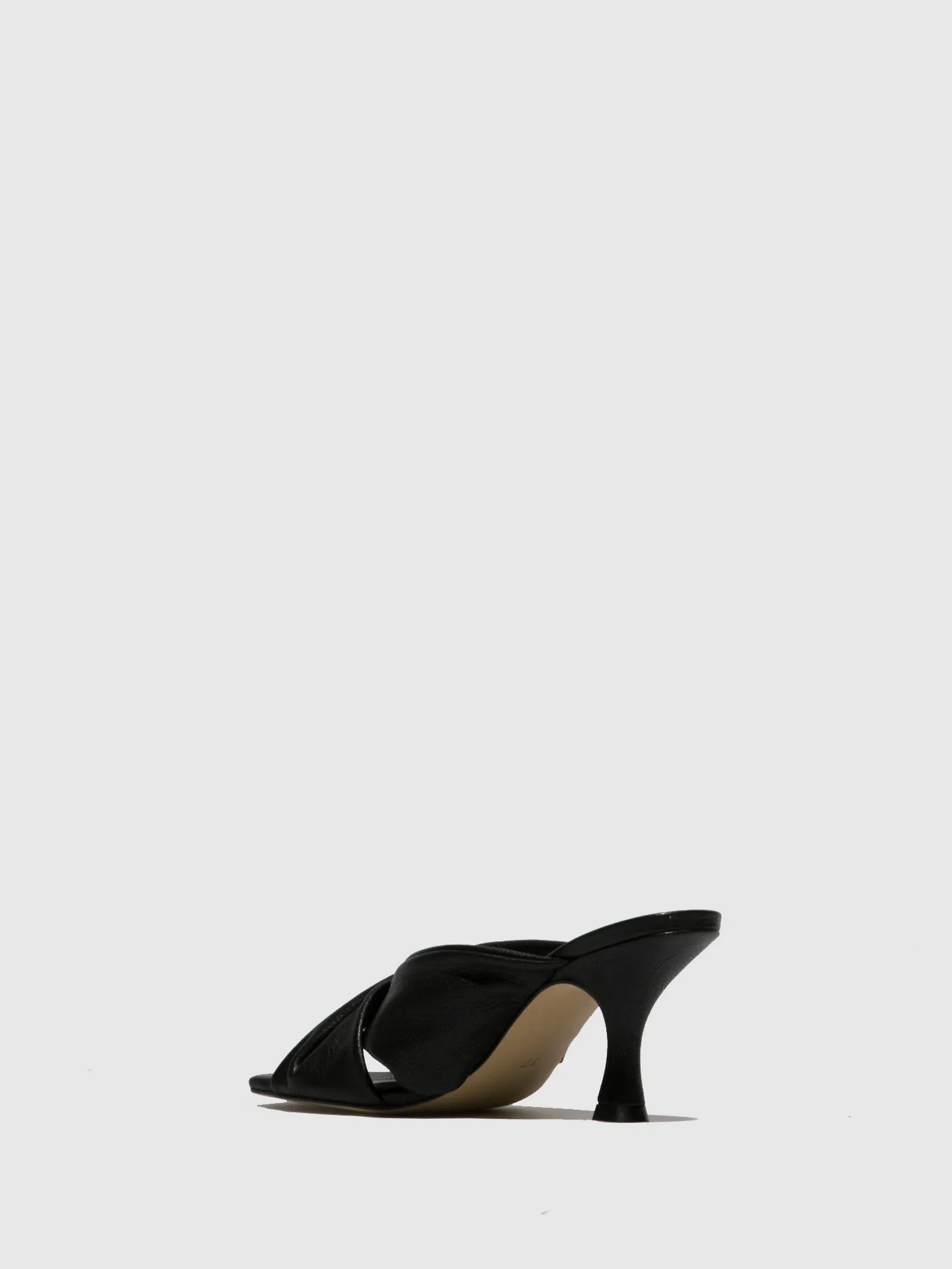 Black Kitten Heel Mules