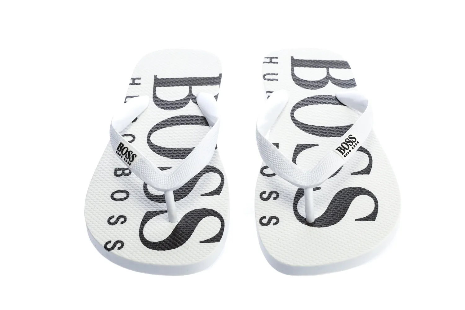 BOSS Wave Thong Flip Flop in White & Black