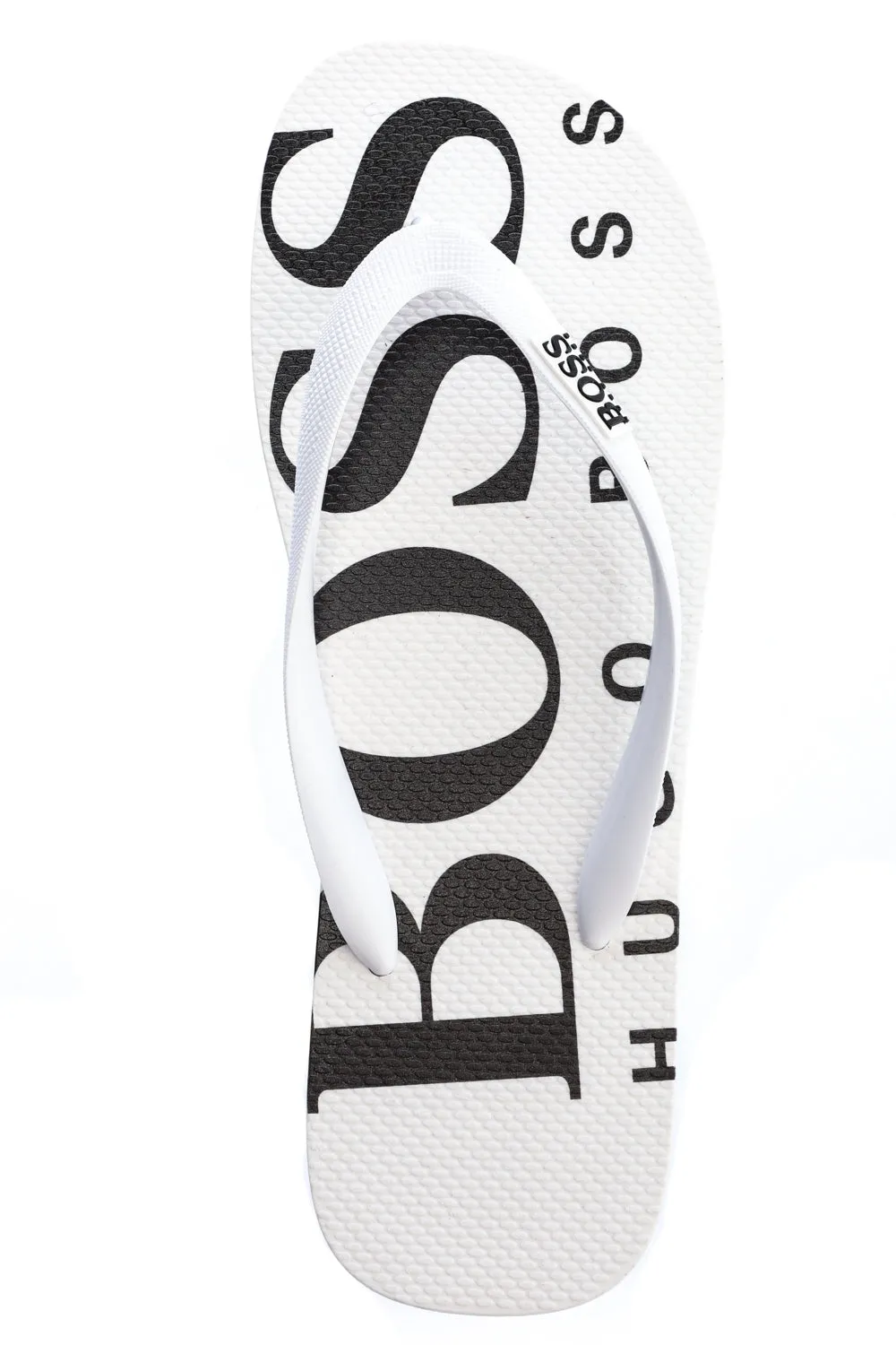 BOSS Wave Thong Flip Flop in White & Black