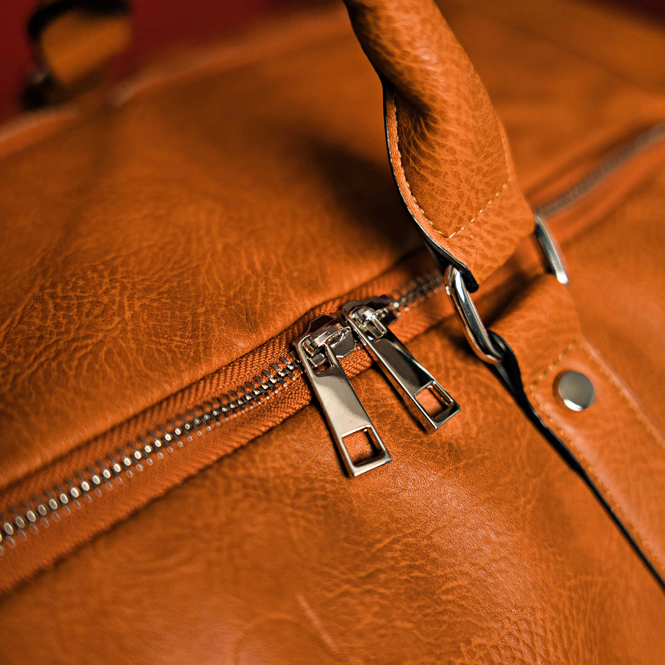 Brown Tumbled Leather 2 Bag Set (Commuter and Duffle)