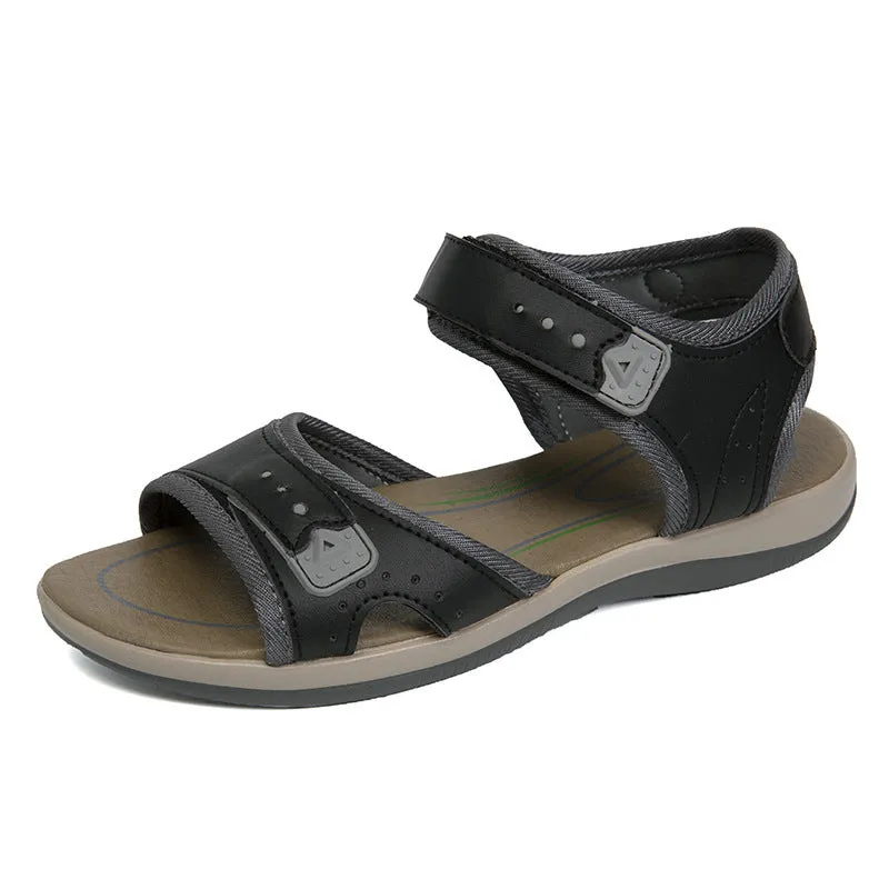 Casual Comfort Flat Fish Mouth Hollow Velcro Beach Sandals