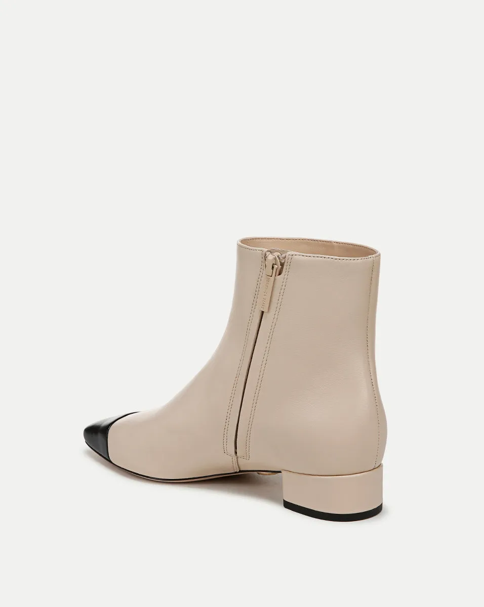 Cecile Leather Cap-Toe Bootie