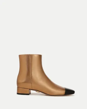 Cecile Leather Cap-Toe Bootie