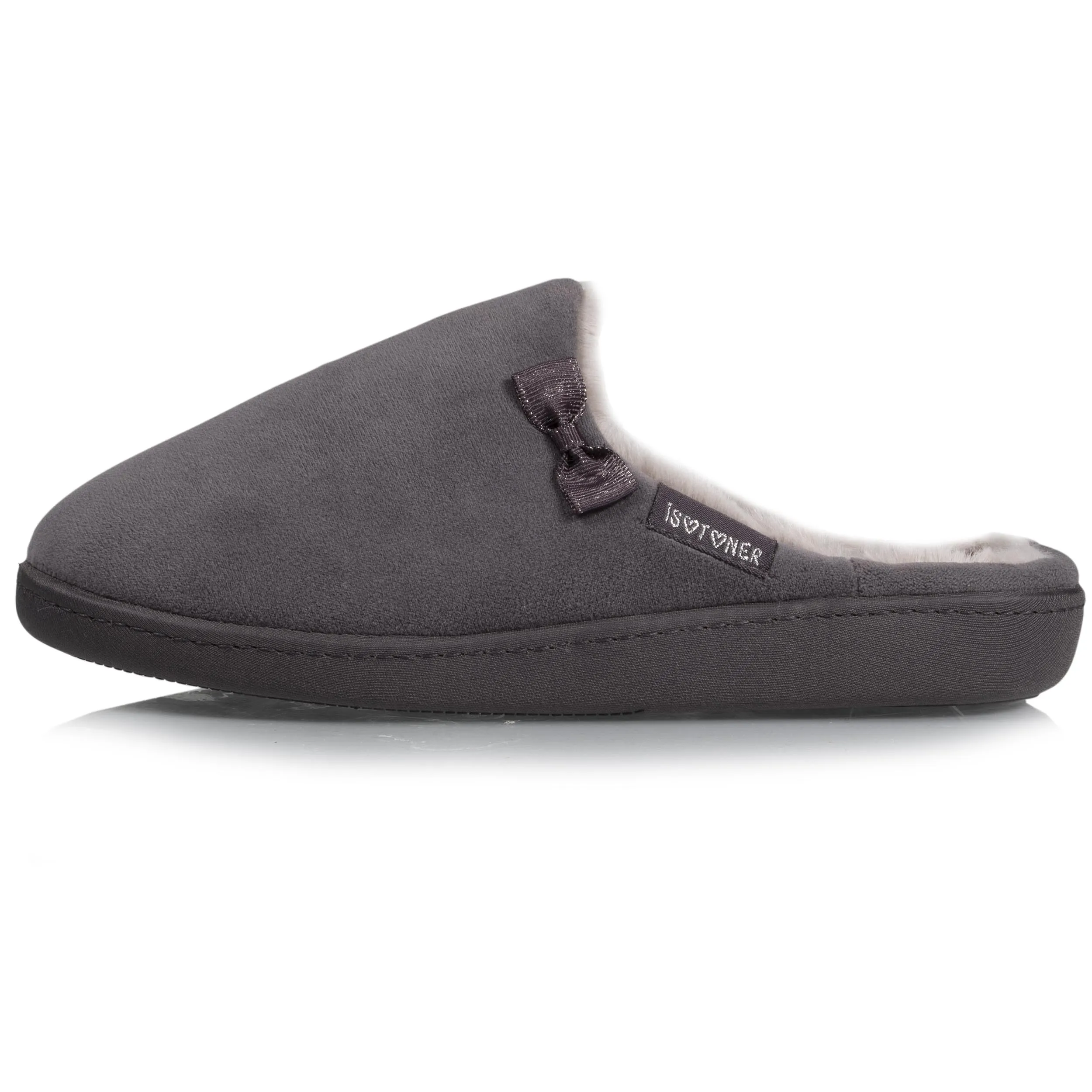 Chaussons mules Femme imitation fourrure Gris