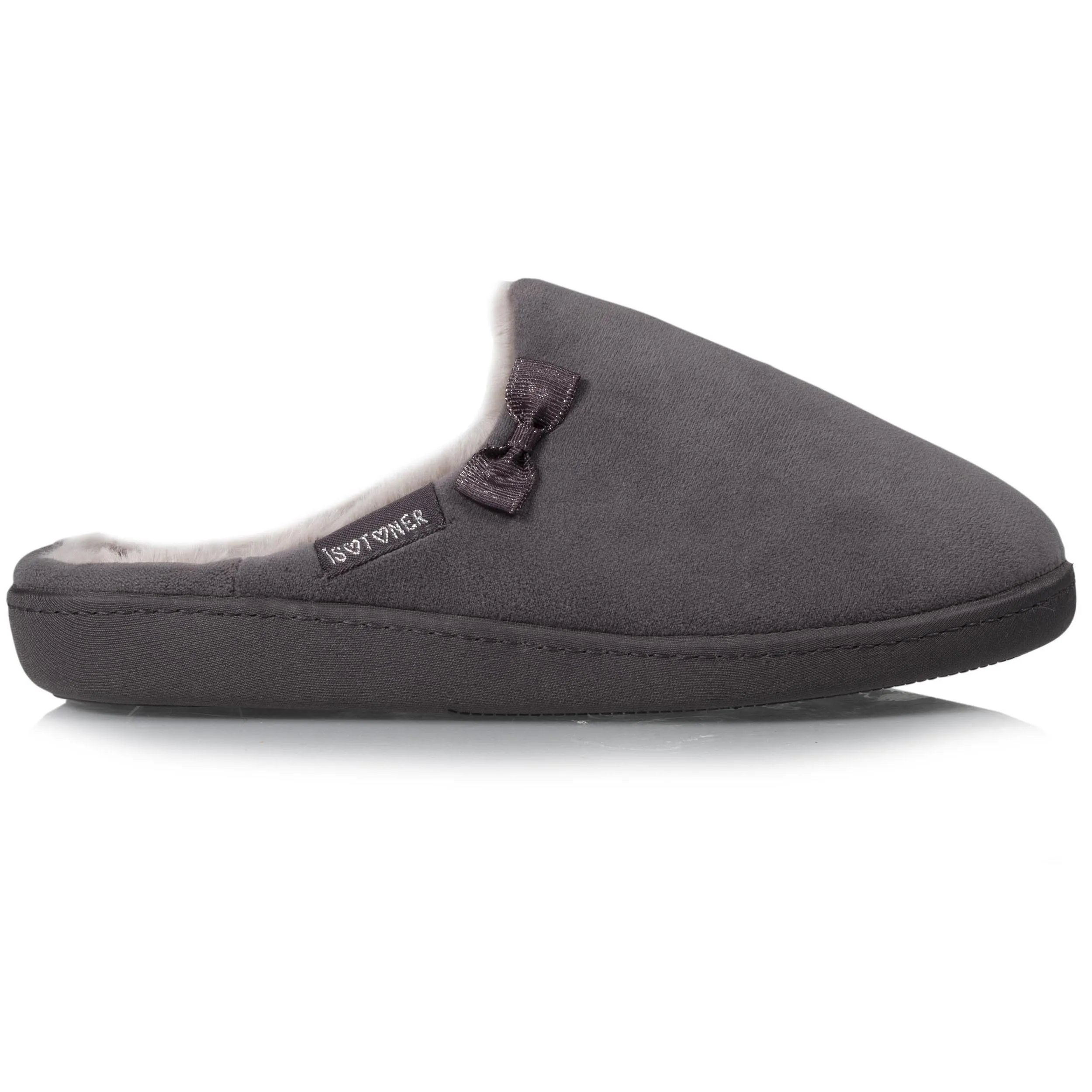 Chaussons mules Femme imitation fourrure Gris