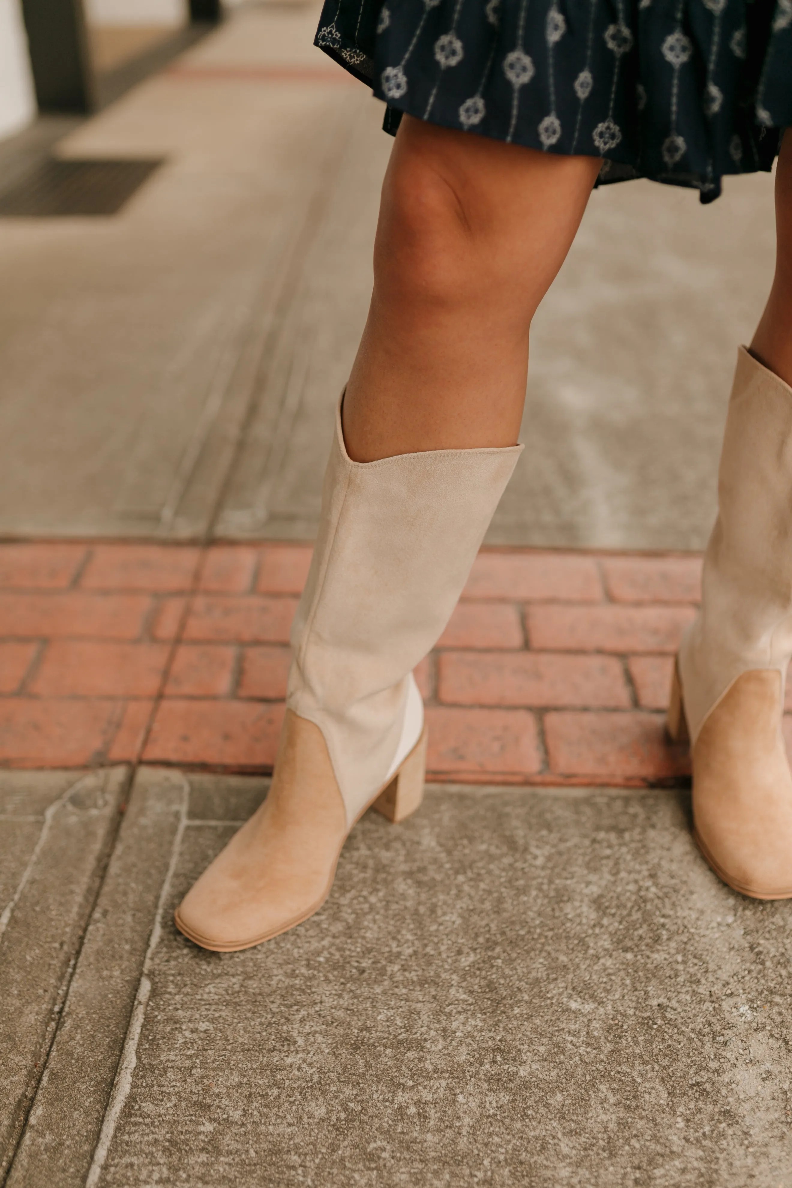 Eastwood Three-Tone Square-Toe Curved Collar Boots