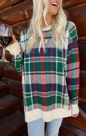 Ember Tunic Sweater ~ Holiday Plaid Knit