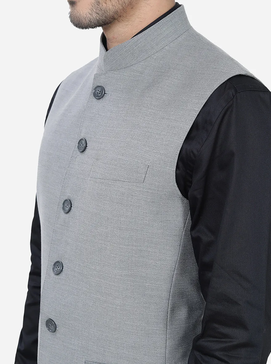 Grey Solid Regular Fit Modi Jacket | JadeBlue