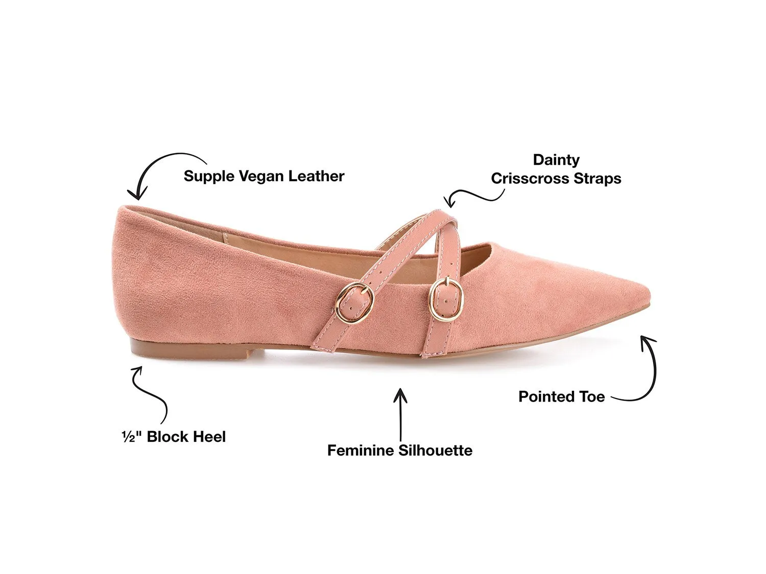 Journee Collection Patricia ballet flats, light pink