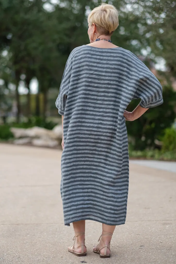 Kasia Cabana Stripe Linen Dress (DSS119) - FINAL SALE