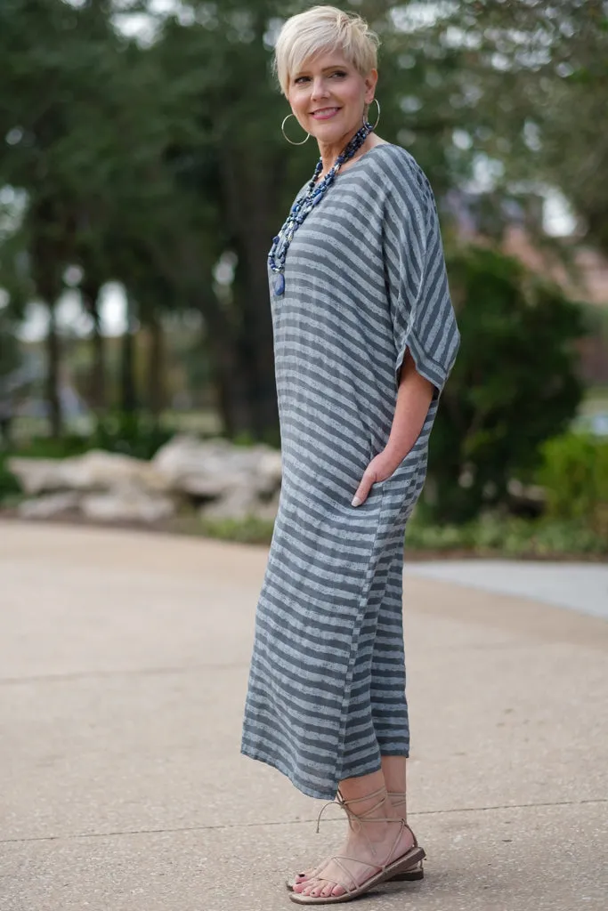 Kasia Cabana Stripe Linen Dress (DSS119) - FINAL SALE