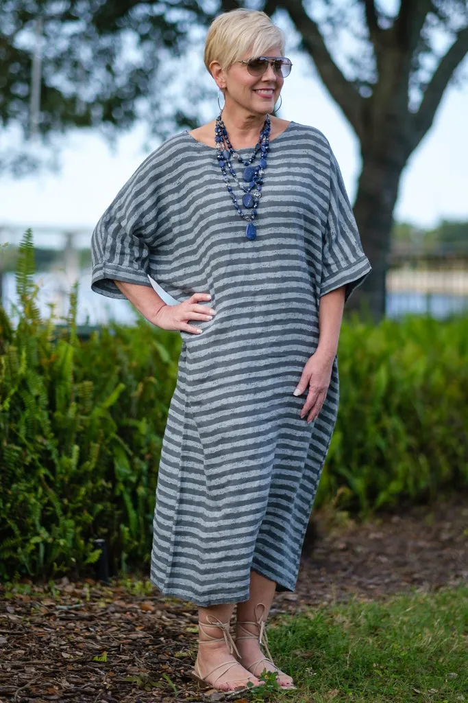 Kasia Cabana Stripe Linen Dress (DSS119) - FINAL SALE