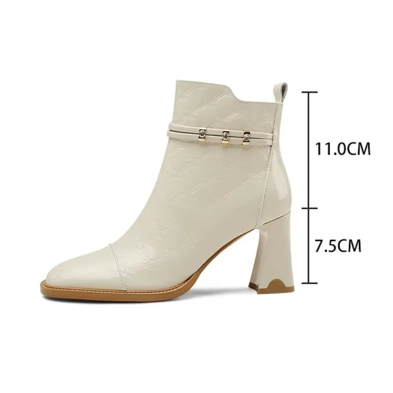 Luxury Exotic Leather High Heeled Boots