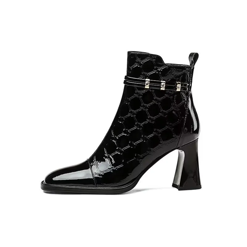 Luxury Exotic Leather High Heeled Boots