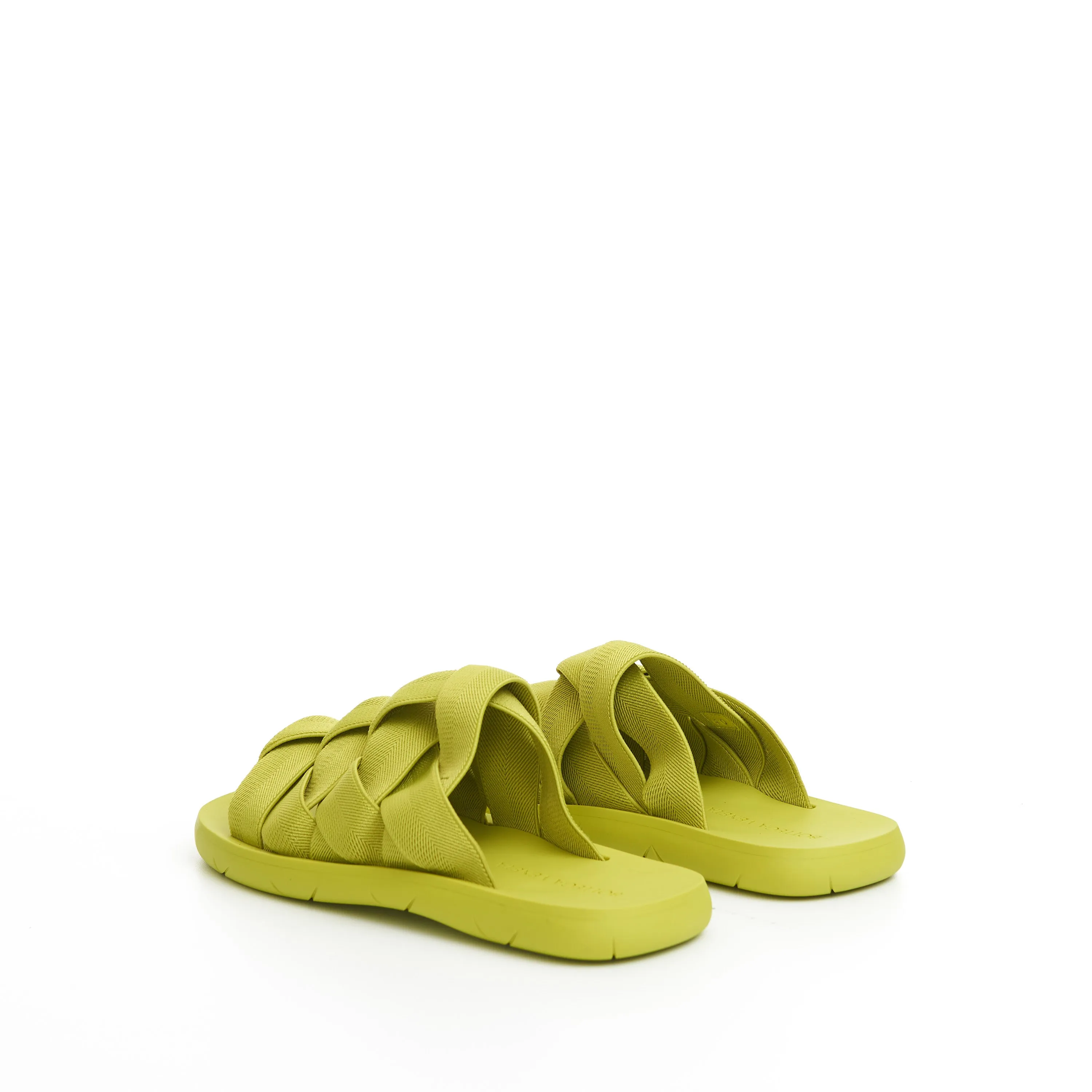 Men's Plat Mule Slide Sandals In Kiwi Green