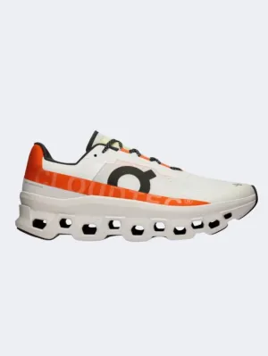 On Cloudmonster 1 Men Running Shoes Undyed White/Flame