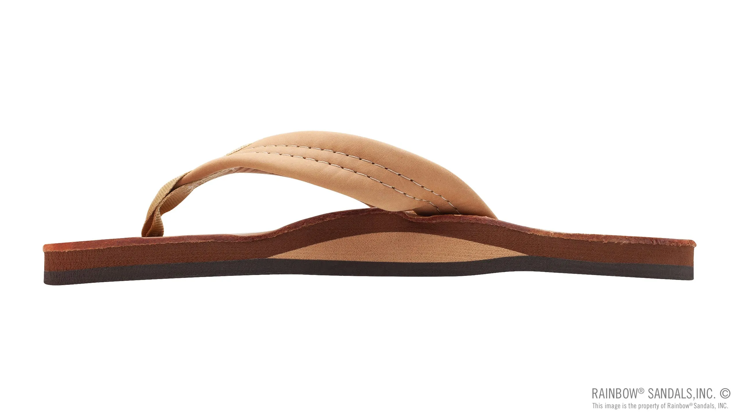 Rainbow Sandals Ladies Luxury Leather - Single Layer Arch Support, Buckskin