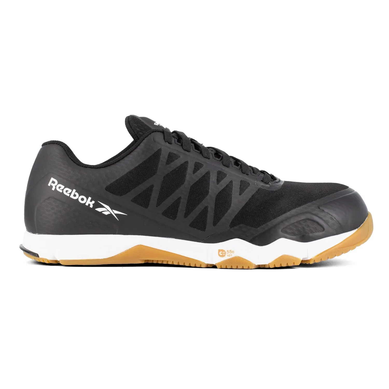 Reebok Mens Black/Gum Mesh Work Shoes Speed TR Athletic CT