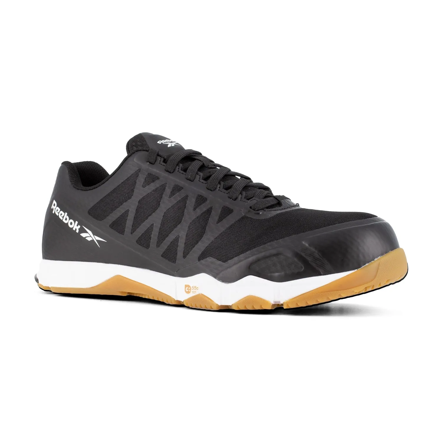 Reebok Mens Black/Gum Mesh Work Shoes Speed TR Athletic CT