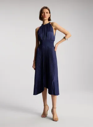 Renzo II Satin Pleated Dress