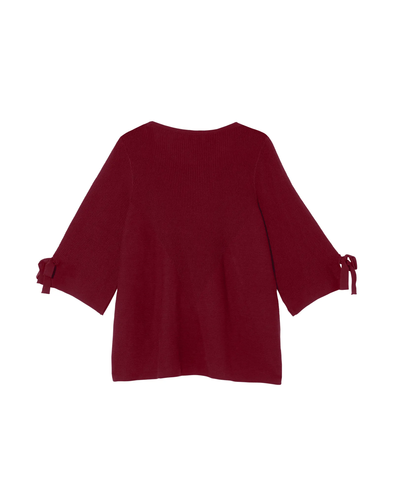 Sandy 3/4 Sleeve Sweater with Bows | Burgundy