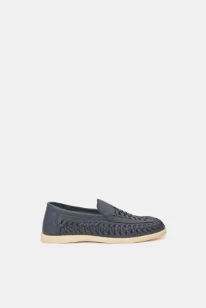 Senior Boys Navy Woven Loafer