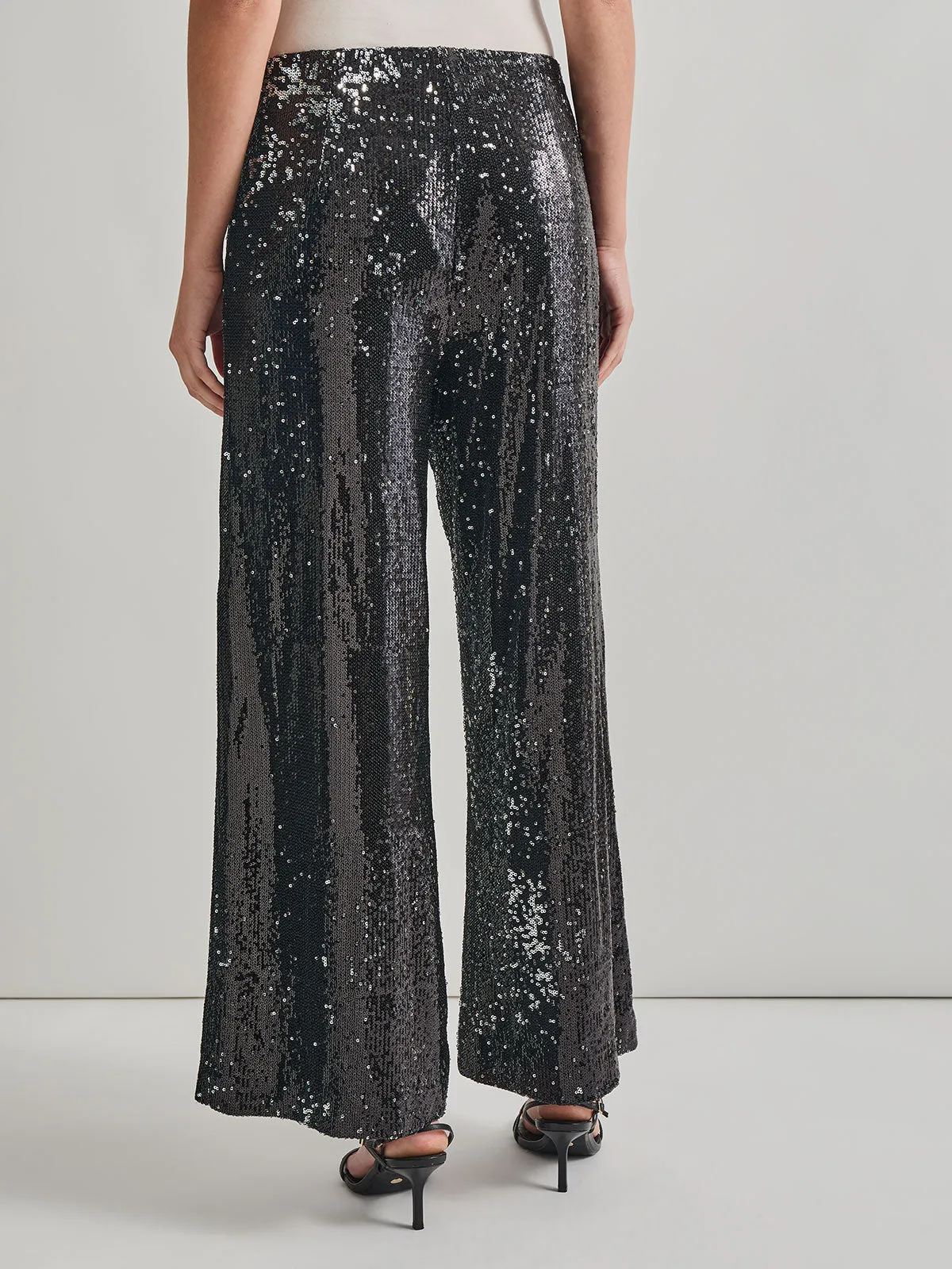 Sequin Novelty Woven Wide Leg Pant