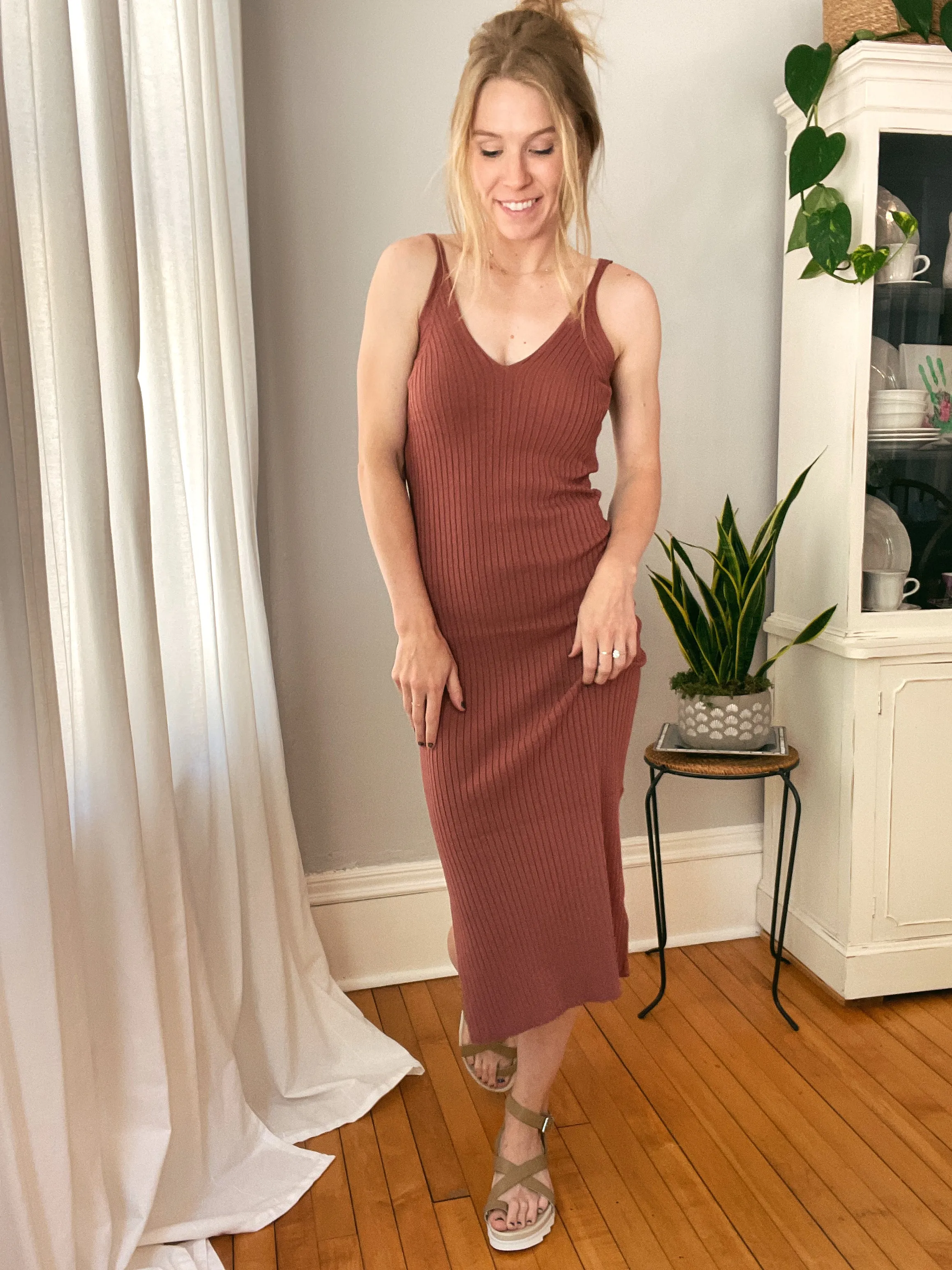 Sienna Ribbed Midi Dress