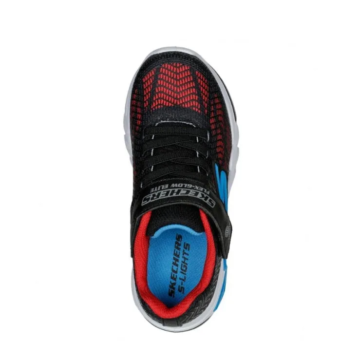 Skechers Boys Light Ups S Lights Flex Glow Elite Vorlo Black/Red/Blue