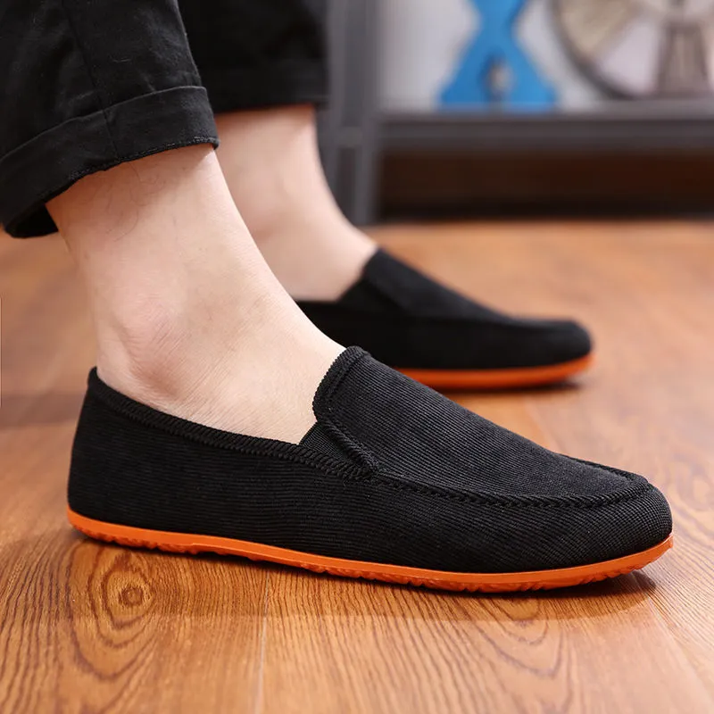 Summer Breathable Men's Shoes Old Beijing Canvas Shoes Men's Korean Version Of Peas Shoes Casual Shoes Driving Lazy Shoes Men's Cloth Shoes