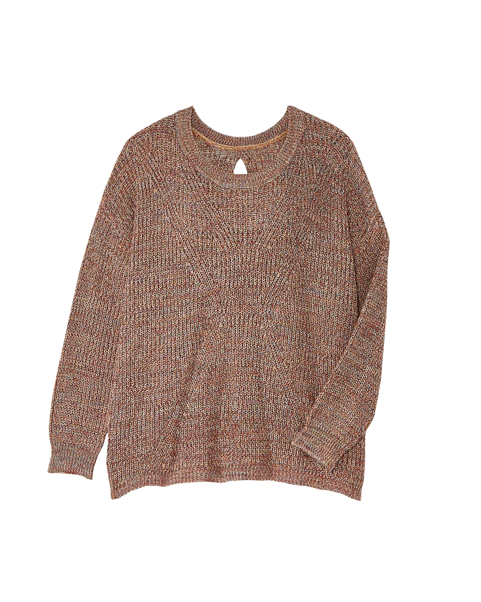 Tammy Knit Sweater With Back Detail | Pink / Tan