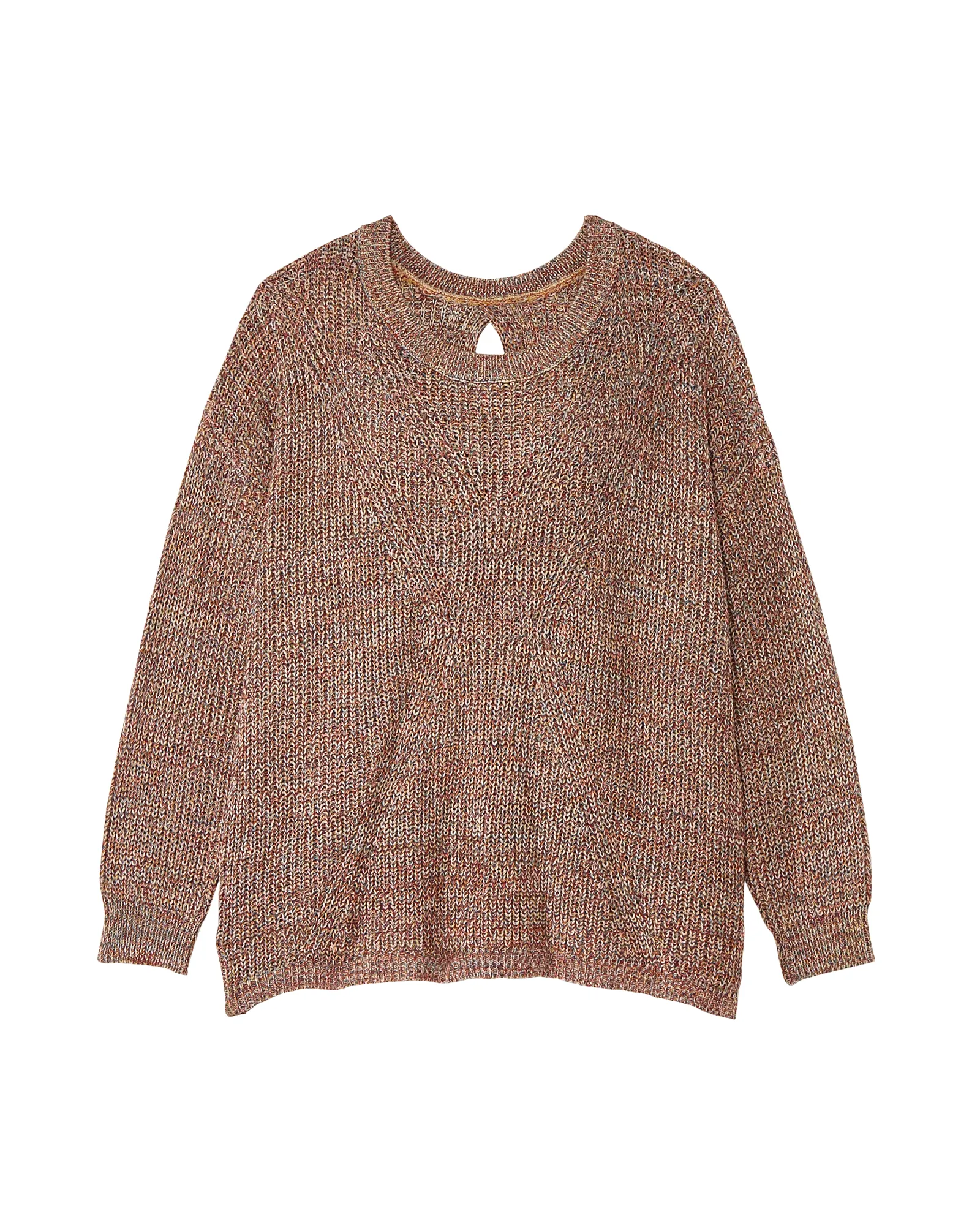 Tammy Knit Sweater With Back Detail | Pink / Tan