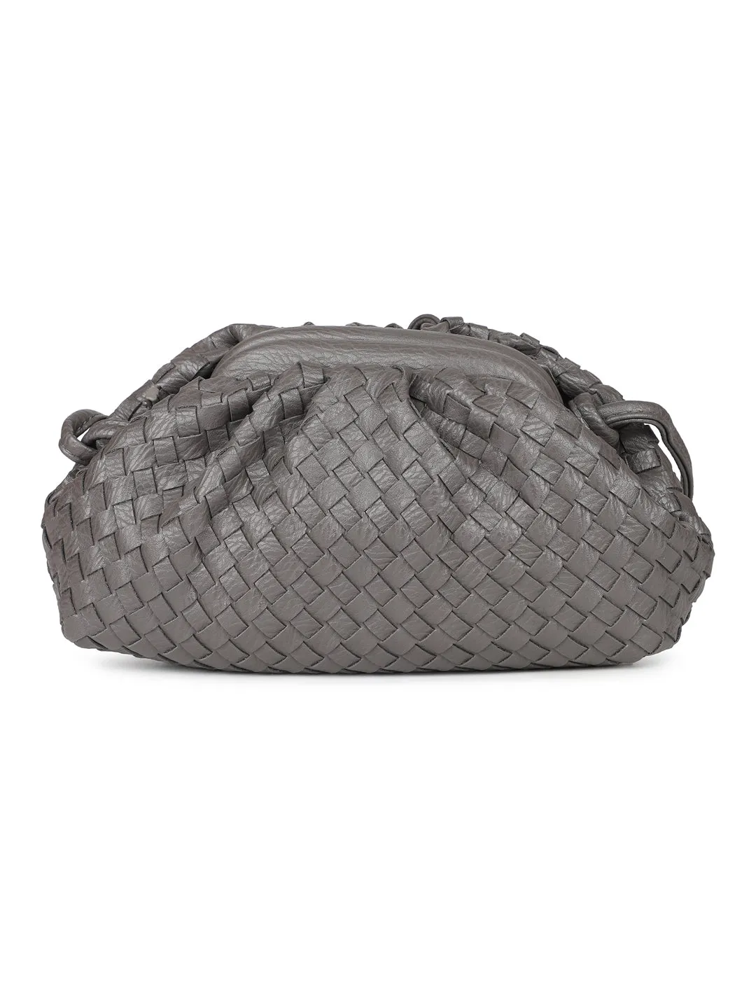 Women Grey Textured Design Solid Sling Bag