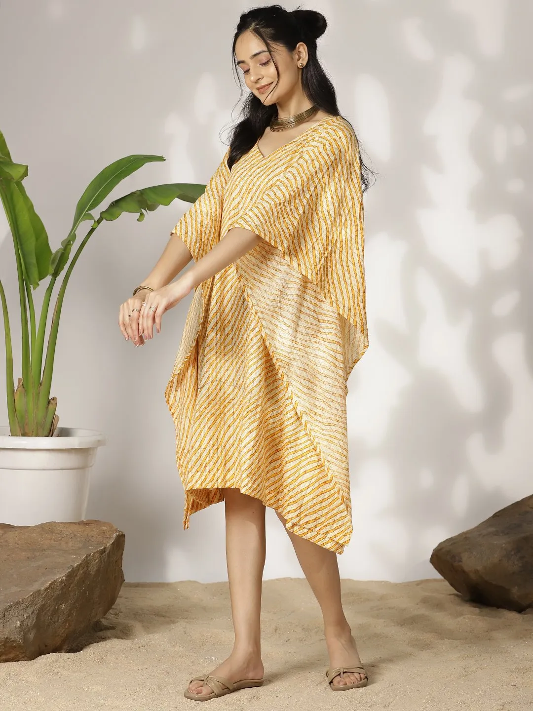 YellowStripes Cotton Kaftan