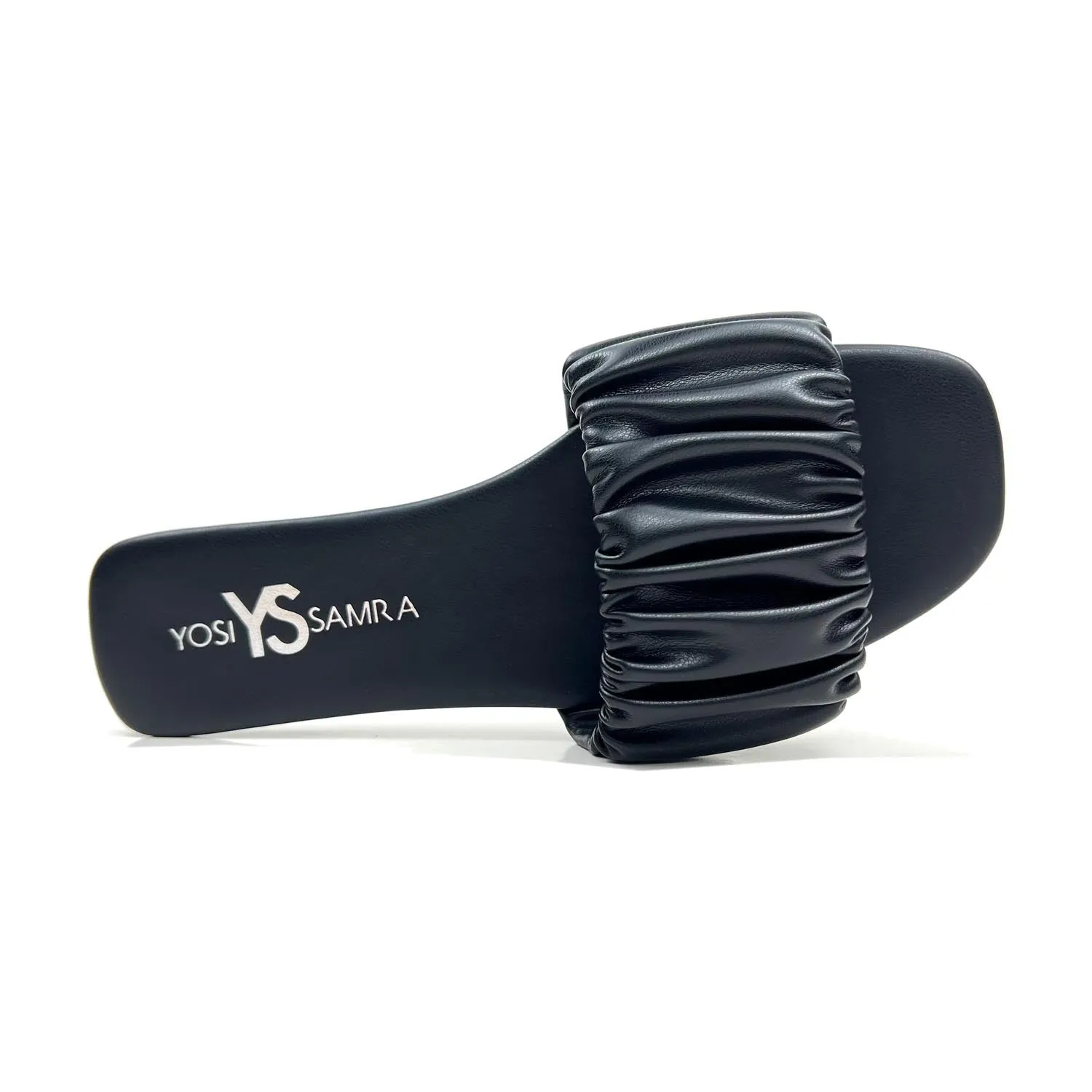 Yosi Samra: Naomi Ruched Sandal in Black